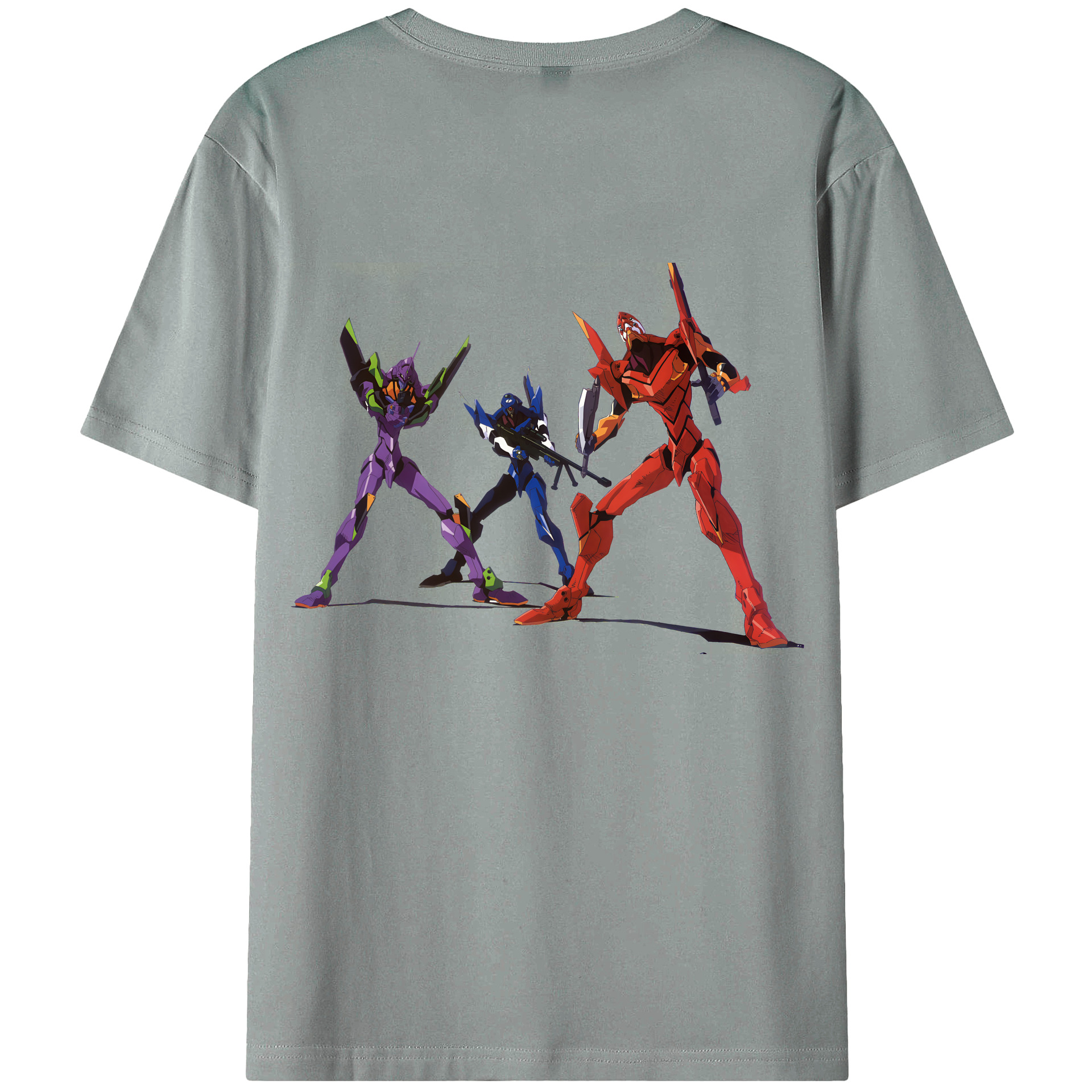 （画像用） EVA 新世紀エヴァンゲリオン 綿100％ メンズ半袖Tシャツ（バックプリント） 通気性